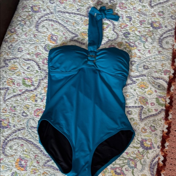 Michael Kors Blue Slimming Swimsuit - Picture 1 of 10